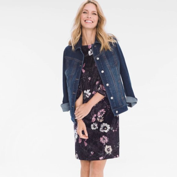 VELVET FLORAL DRESS - Picture 3 of 6